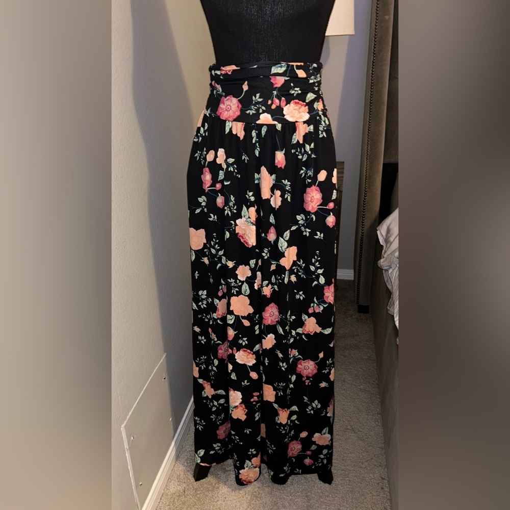 Cotton Floral Maxi Skirt